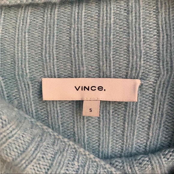 Vince blue mock neck wool/cashmere sweater - Picture 5 of 6